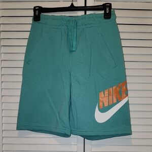 Nike Boy's Aqua Shorts with Orange Accents